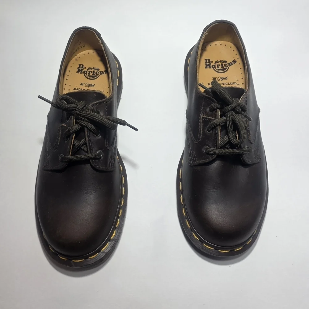 Dr. Martens 1461 Youth Shoes Size 2 Brown Leather Made in England Unisex